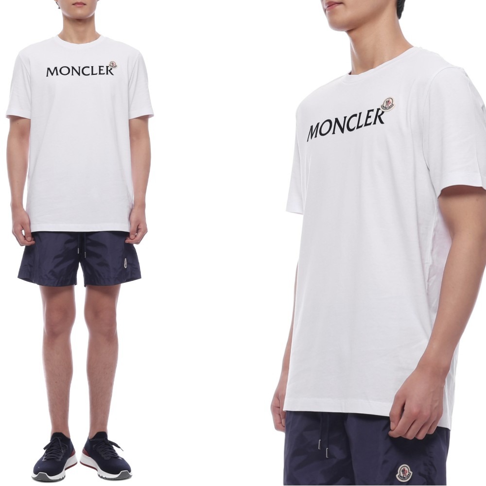 25FW 남성 플록 로고 반팔티셔츠 (8C00036 8390T 001 25F)