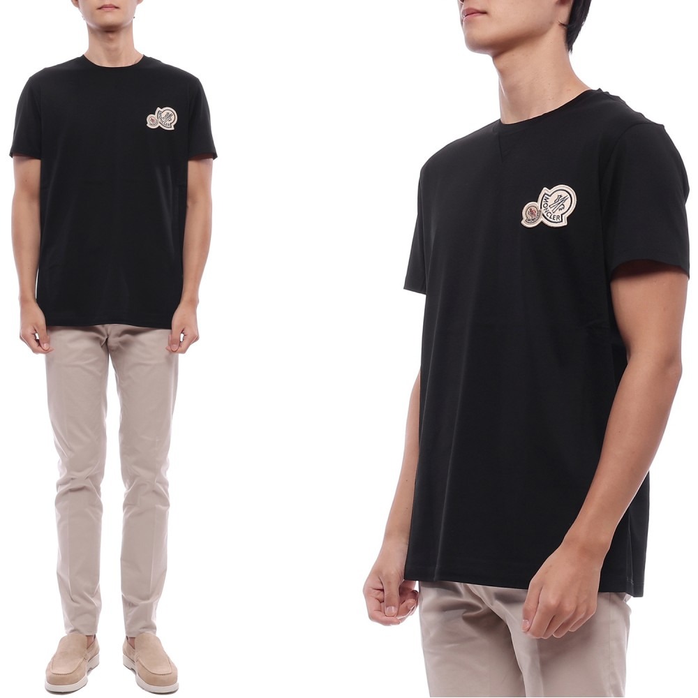 25FW 남성 더블 로고 패치 반팔티셔츠 (8C00035 8390Y 999 25F)