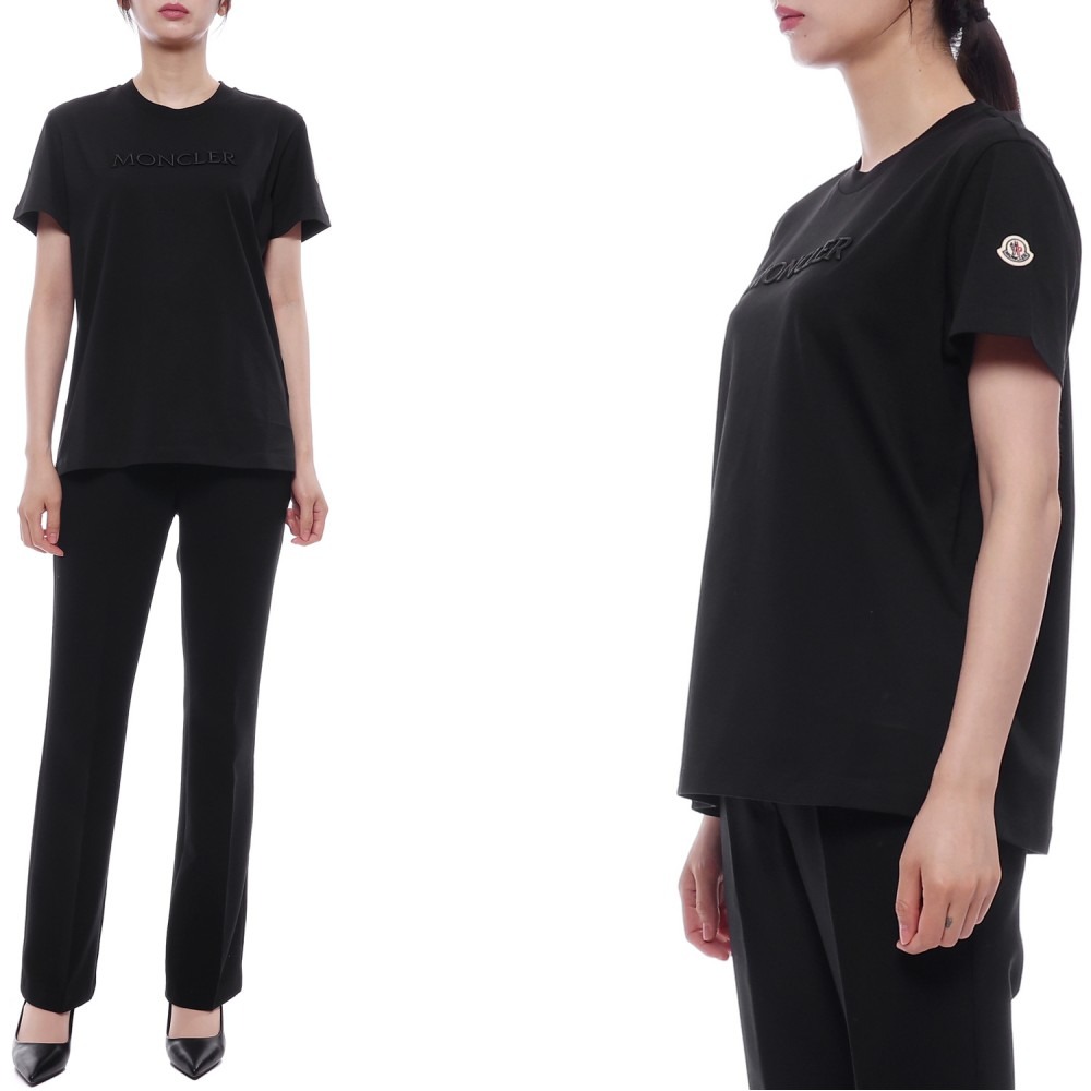 25FW 여성 로고 자수 반팔티셔츠 (8C00012 89AUO 999 25F)