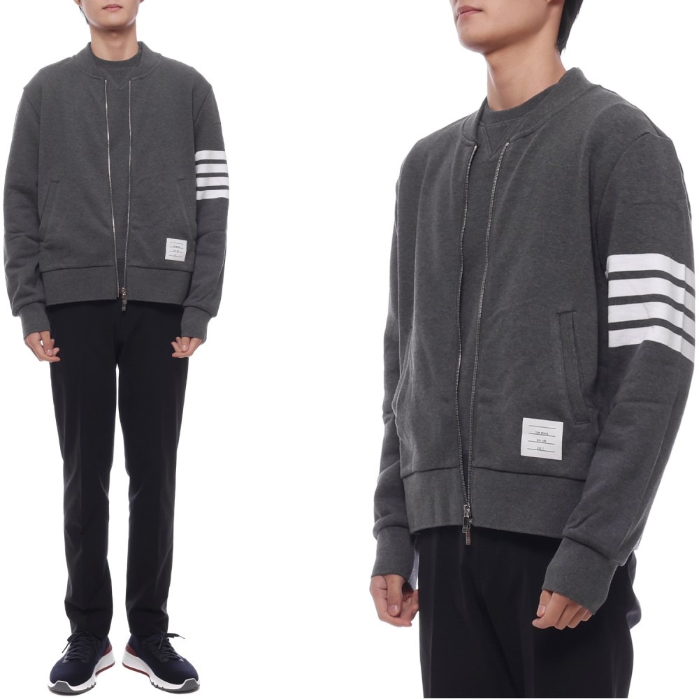 25FW 남성 사선 스트라이프 봄버 재킷 (MJT280A 00535 025 25F)
