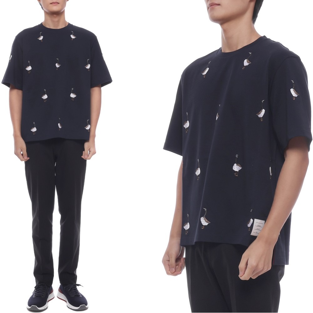 25FW 남성 구스 자수 반팔티셔츠 (MJS294E J0058 415 25F)