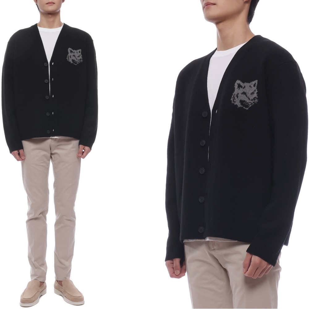 25FW 남성 폭스헤드 인타르시아 울 가디건 (PM00509KM0329 0391 25F)