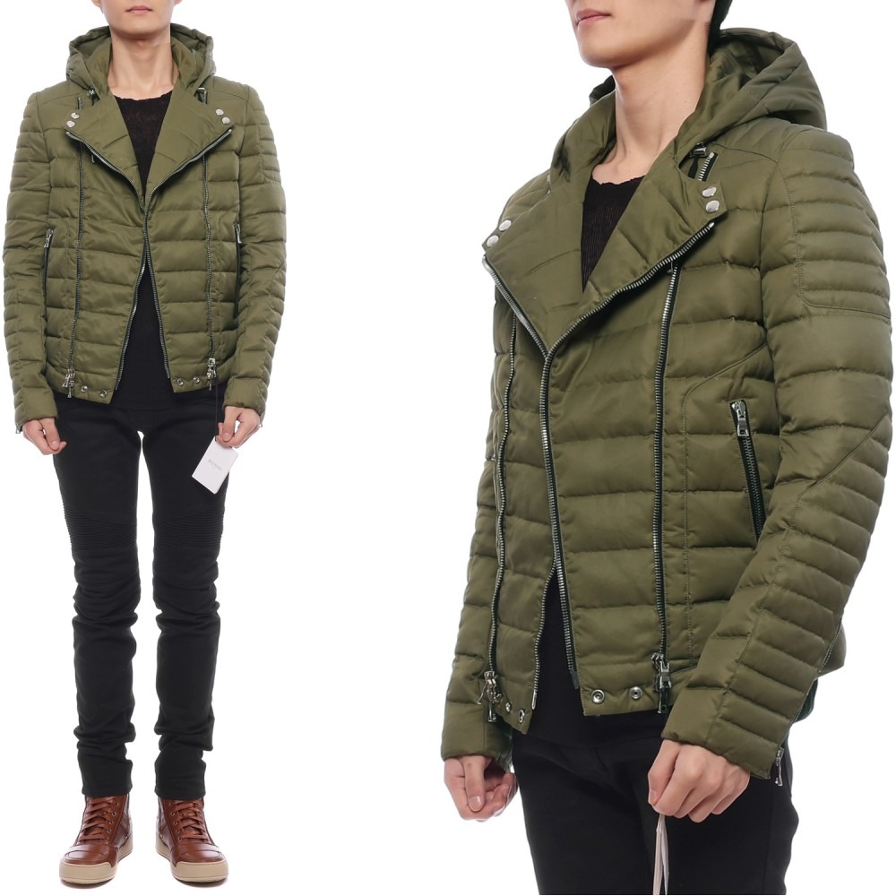 Men's Biker Down Padded Jacket (W4HT266C631 147)