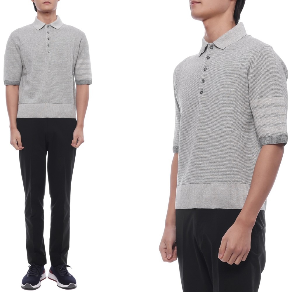 25FW 남성 사선 스트라이프 폴로 반팔티셔츠 (MKP146A Y6011 982 25F)