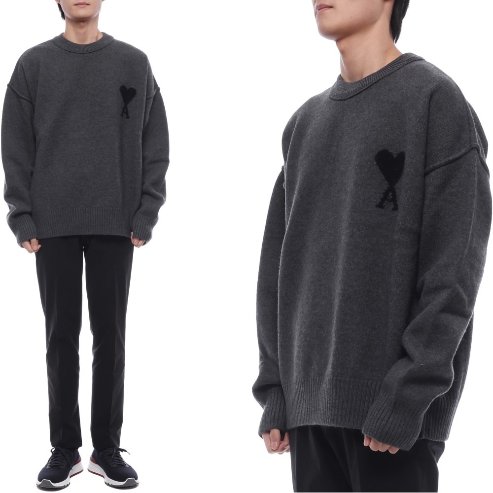 25FW 남성 하트 로고 울 니트 (UKS838 018 0504 M 25F)