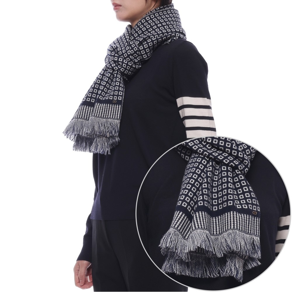 25FW 여성 브이로고 시그니처 울 혼방 머플러 (7W2ER028 XYY CDG 25F)