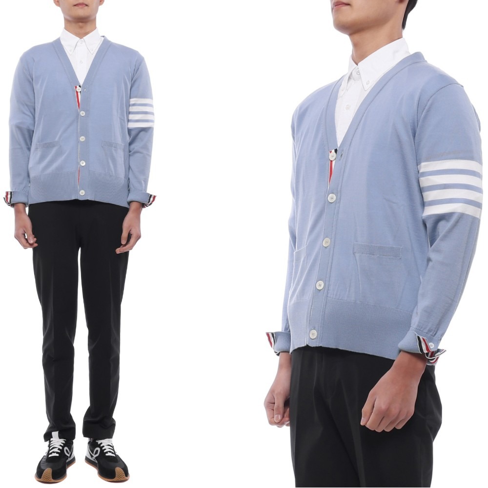 26SS 남성 사선 스트라이프 울 가디건 (MKC002A Y1014 482 26S)