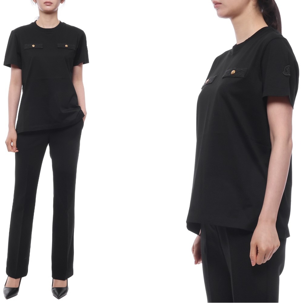 26SS 여성 모크 포켓 반팔티셔츠 (8C00023 89B9B 999 26S)