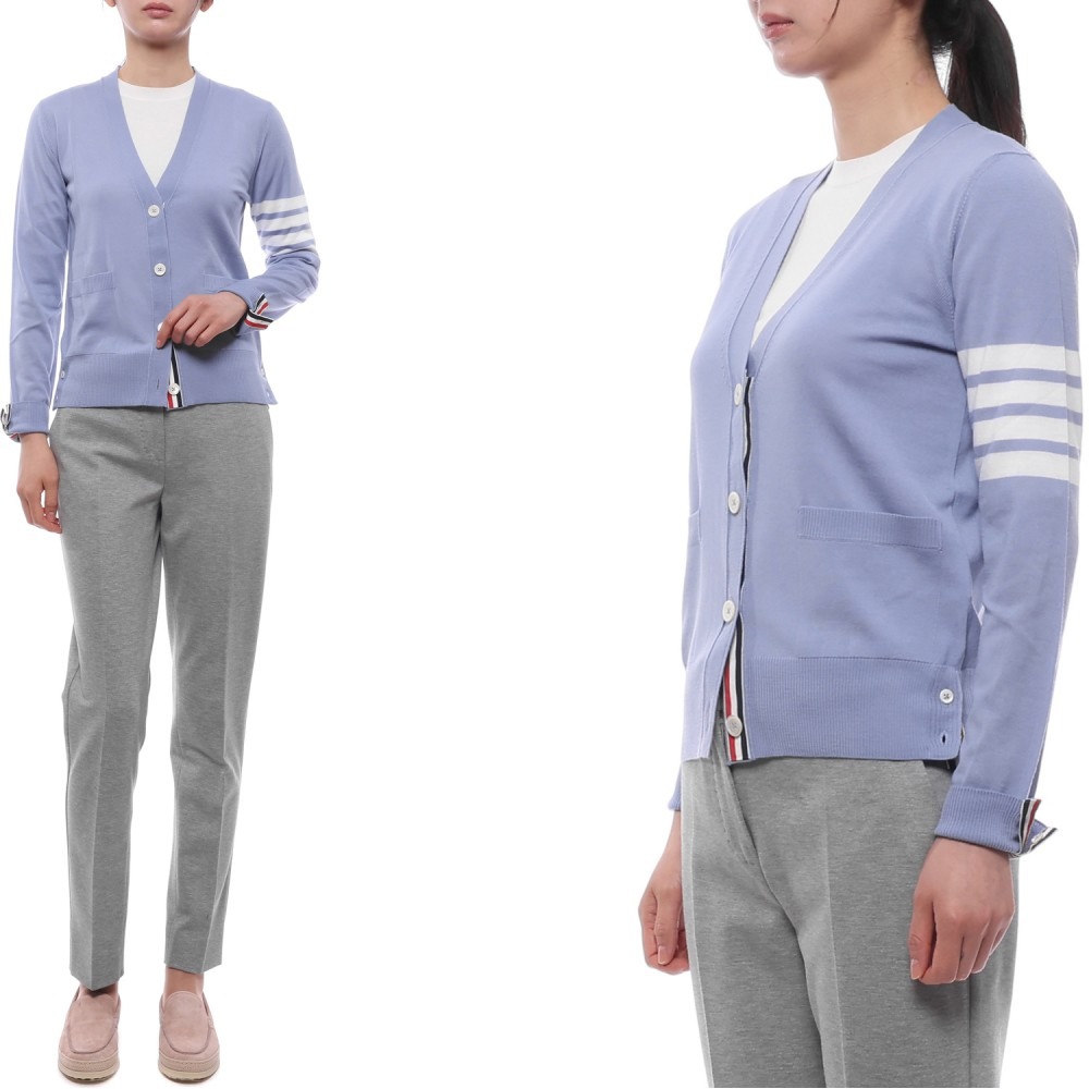 26SS 여성 사선 스트라이프 울 가디건 (FKC334A Y1014 482 26S)