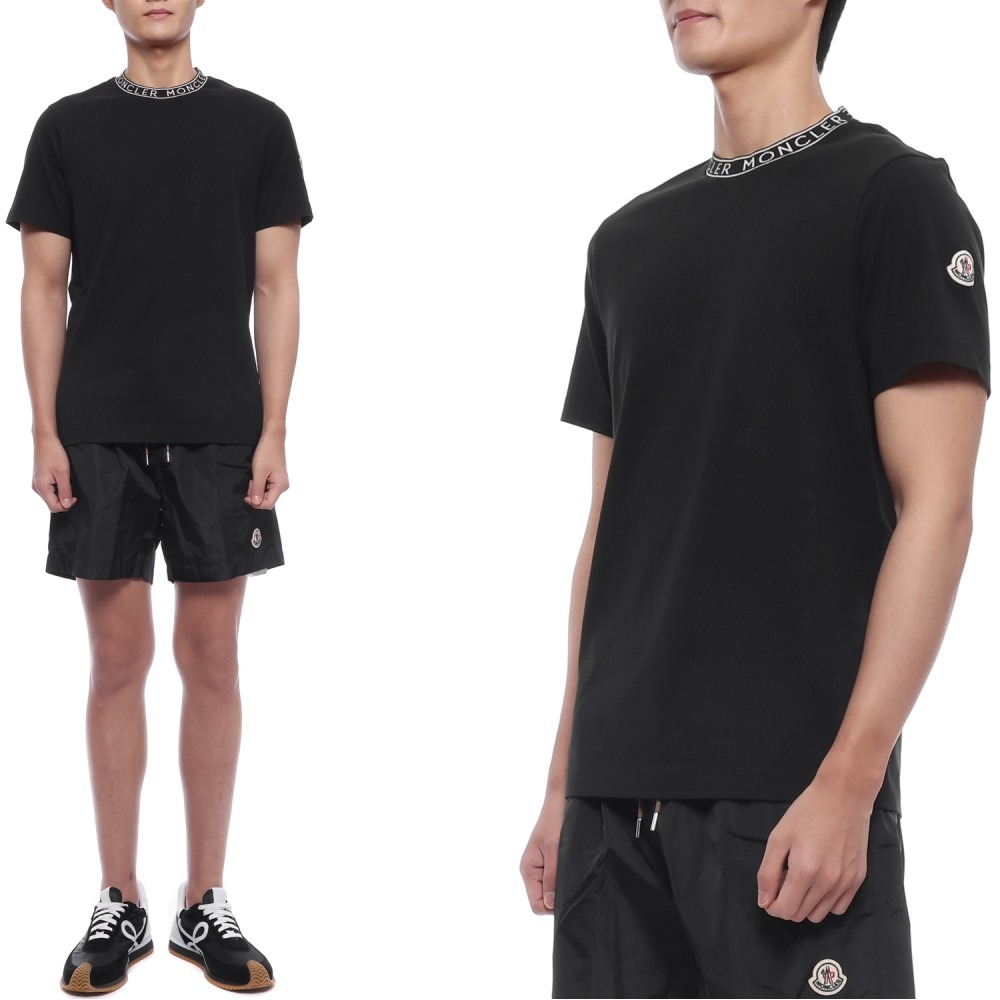 26SS 남성 로고 트리밍 반팔티셔츠 (8C00031 8390T 999 26S)