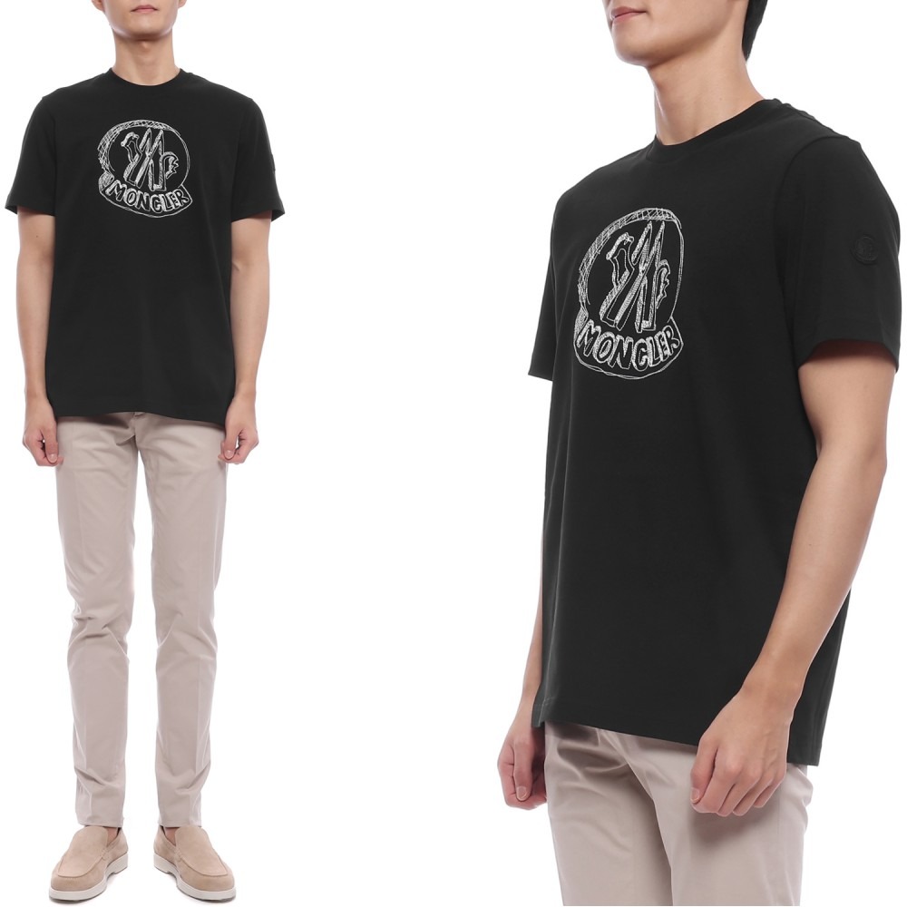 26SS Men's Logo Embroidered Short Sleeve T-Shirt (8C00035 89AUG 999 26S)