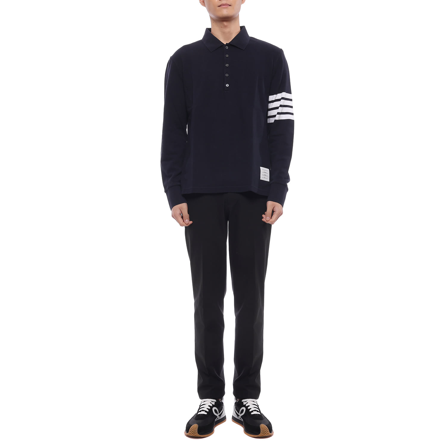26FW 남성 사선 스트라이프 폴로 긴팔티셔츠 (MJP137G 07976 415 26F)