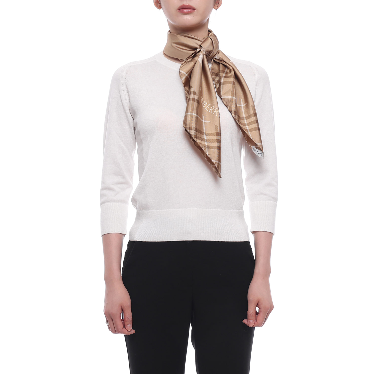 26FW 여성 EKD 실크 스카프 (8125815 FINCH BEIGE 26F)