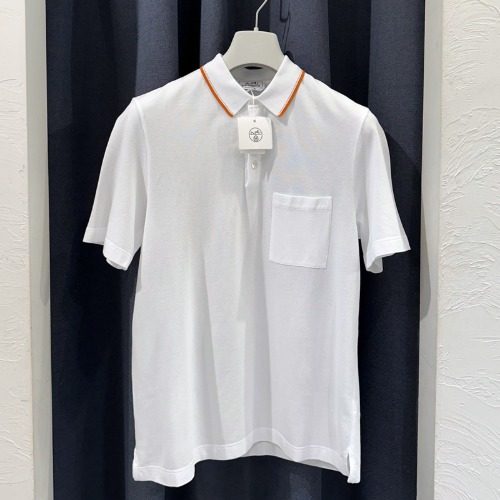 에르메스 Piqures sellier 코튼 폴로 셔츠 화이트