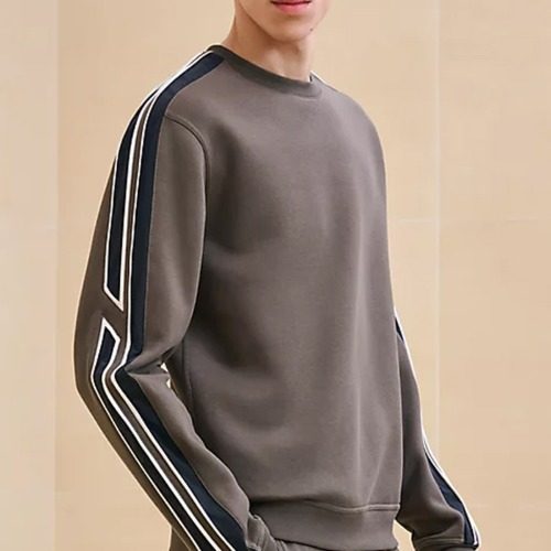 에르메스 런 H 코튼 크루넥 스웨터 브라운