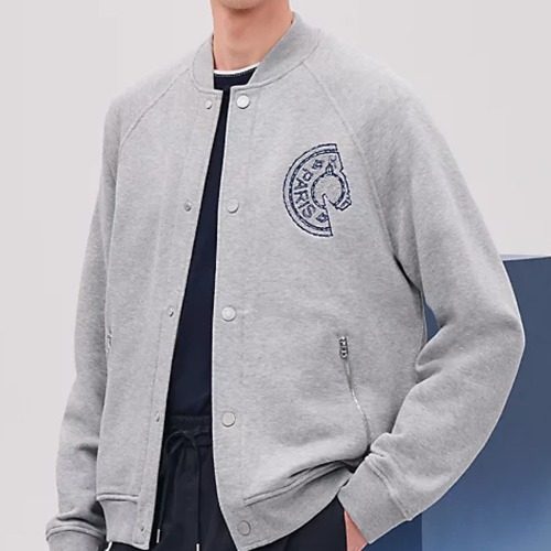에르메스 끌루 드 셀 디테일 장식 바시티 재킷 그레이