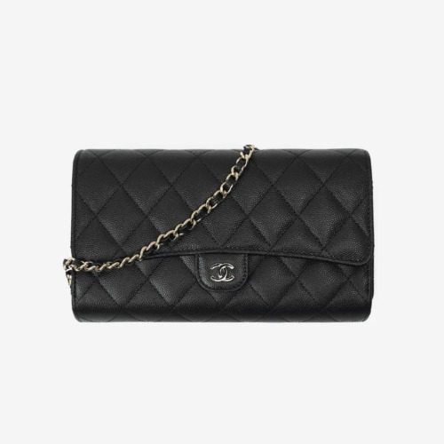 CHANEL WOC Classic ChainWallets 캐비어스킨 은장