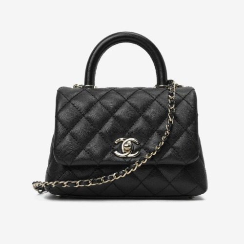 CHANEL Mini μ½μ½νΈλ€ μΊλΉμ΄ Gold-Tone Chain Black