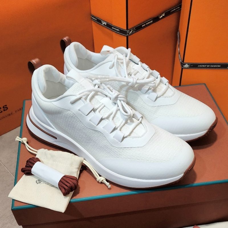 로로피아나 Suede Calfskin 위크엔드 워크 Sneakers White