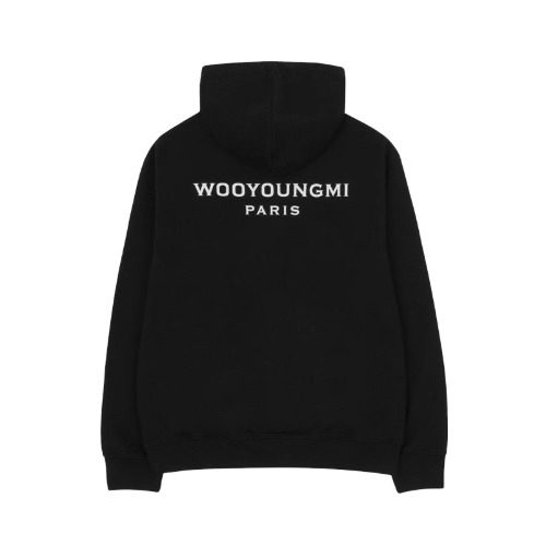 우영미 백로고 후드 집업 블랙