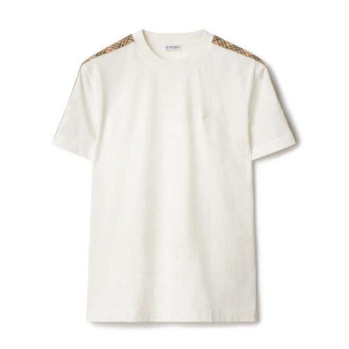 BURBERRY Check Trimmed Cotton T-Shirt White