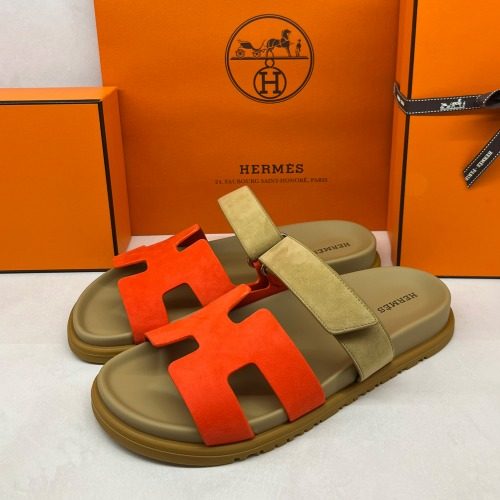 HERMES 시프레 Sandals 오렌지 브라운 Two-Tone
