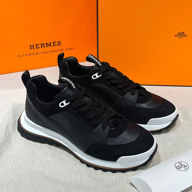 HERMES 리λ Sneakers μ±μ‘ Calf8κ³ νΈμ€ν¨ Suede λΈ