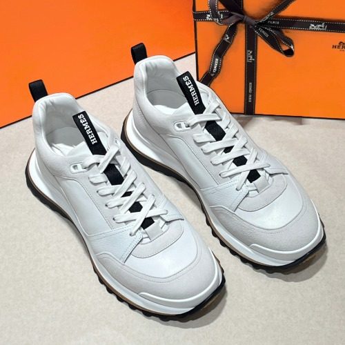 HERMES 리λ Sneakers μ±μ‘ Calf&κ³ νΈμ€ν¨ Suede White