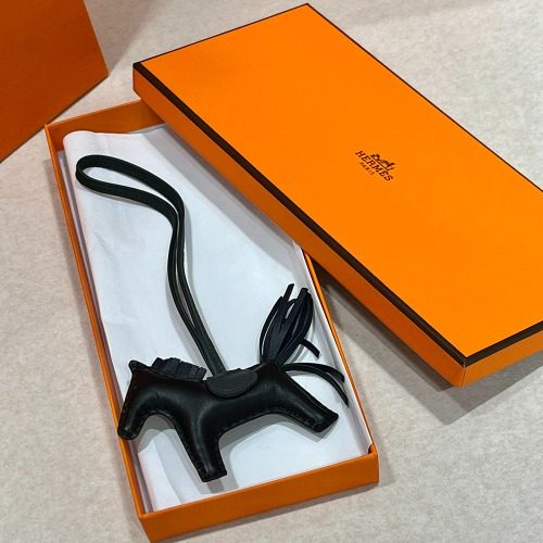 에르메스 카프스킨&램스킨 로데오 PM 장식 참 블랙 챠콜 투톤