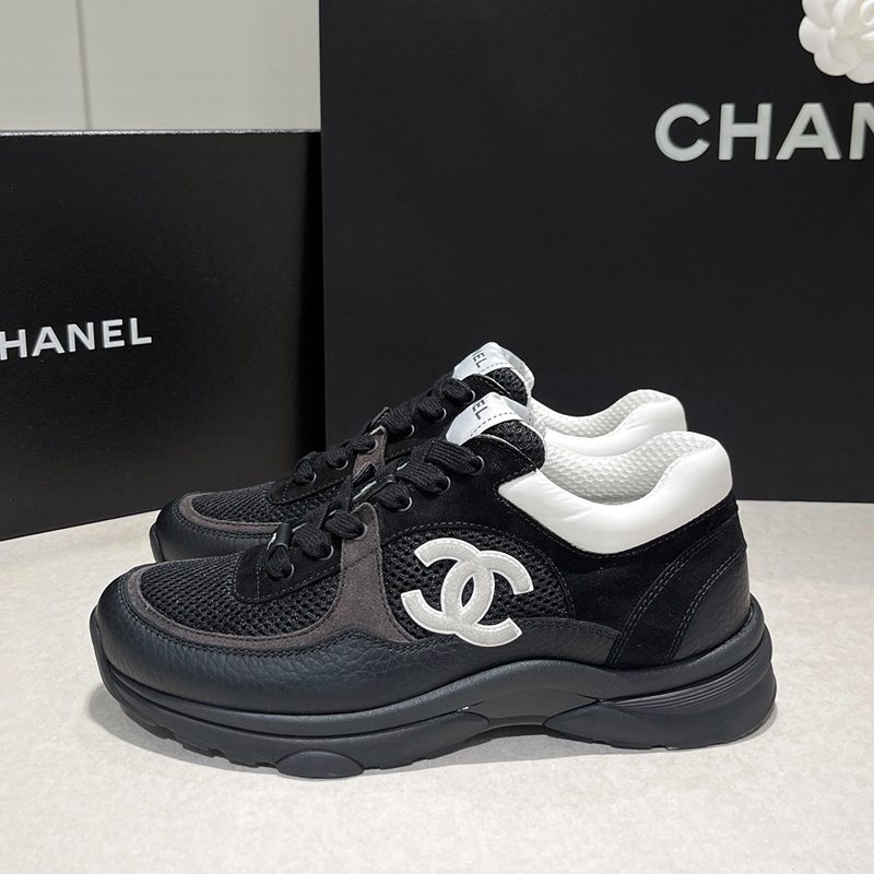 CHANEL ν¬λ£¨μ¦ Calfskin μ¬λΈλ White Logo Sneakers Women'sμ©