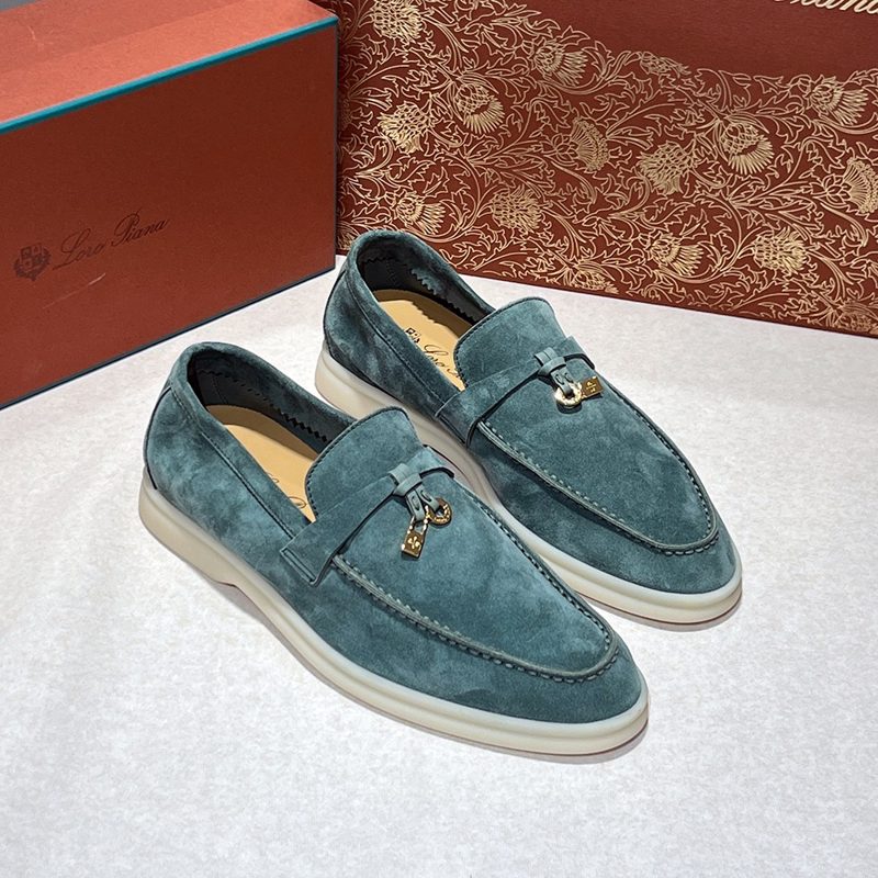 λ‘λ‘νΌμλ μΈλ¨Έ μ°Έμ€ μν¬ Loafers Suede μ²λ‘ Gold-Tone Charm