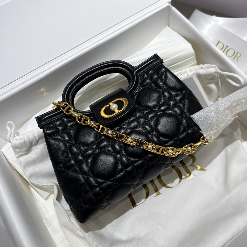DIOR Jolie Top Handle Lambskin κΉλμ₯¬ Mini Bag Black