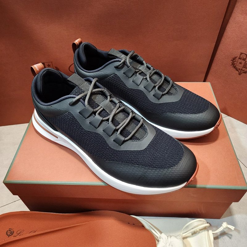 λ‘λ‘νΌμλ Suede Calfskin μν¬μλ μν¬ Sneakers Black