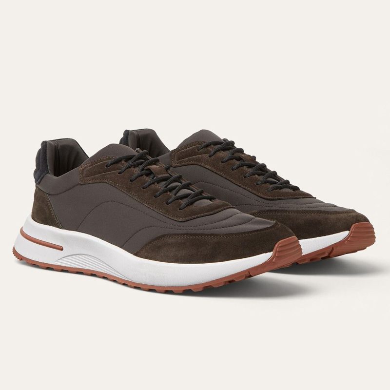λ‘λ‘νΌμλ Suede Calfskin μν¬μλ μν¬ Sneakers Black μΈμλ―Έ