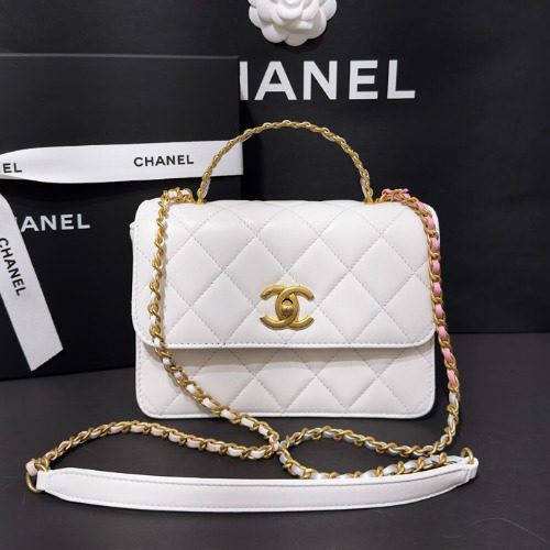 CHANEL Classic ννΈλ€ Multi Color νλ©λ°± Gold-Tone White