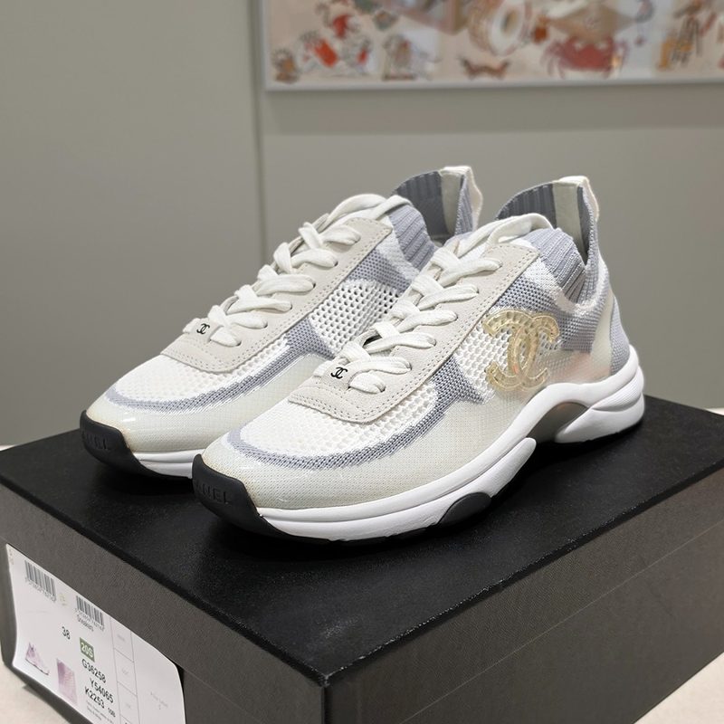 CHANEL Sneakers / Knit Suede κ·Έλ μ΄ White