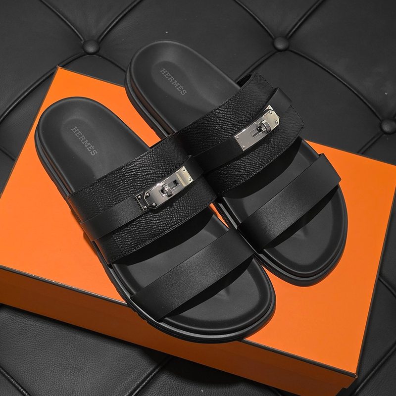 HERMES Sandals / ์ญ์จ ์ฑ์ก Calfskin Black ์์ฅ