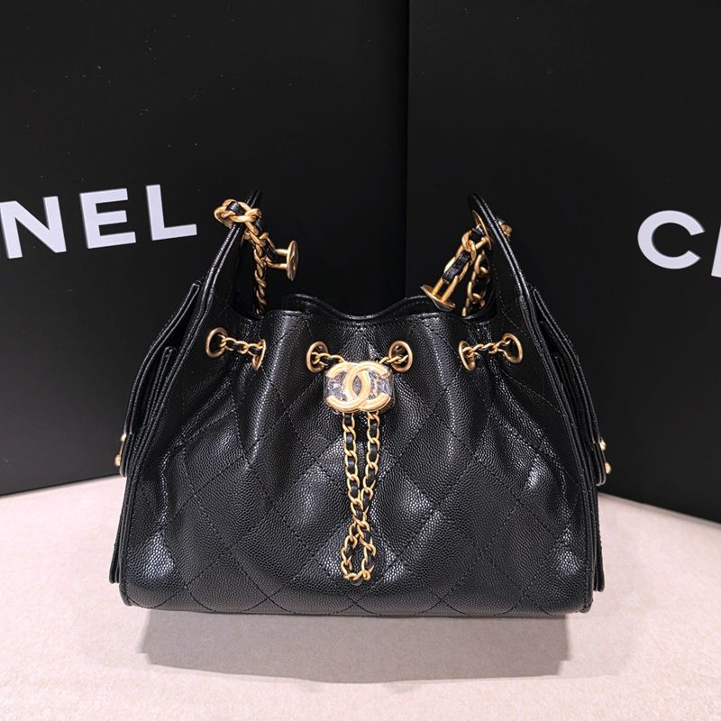 CHANEL Shoulder Bag / 25Bag μΊλΉμ΄ Black Gold Mini Gold-Tone