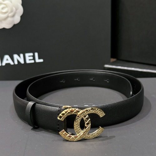 CHANEL Belt Calfskin Multi Gold Metal 75