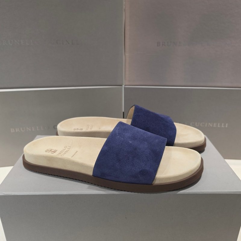 브루넬로 쿠치넬리 Sandals / Suede Slides Slippers Navy