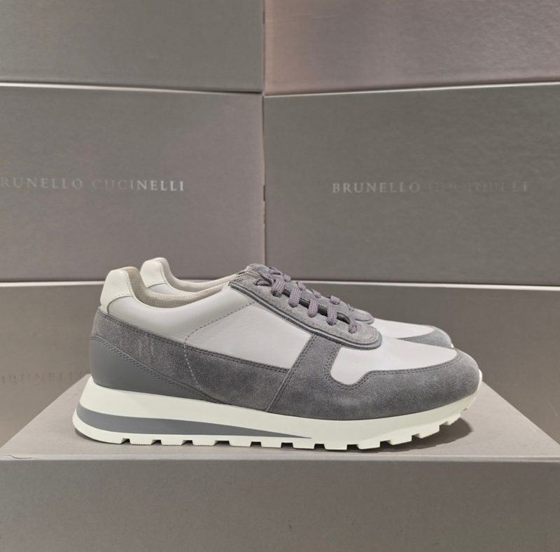 브루넬로 쿠치넬리 Sneakers / Suede Low Top Sneakers 그레이 챠콜