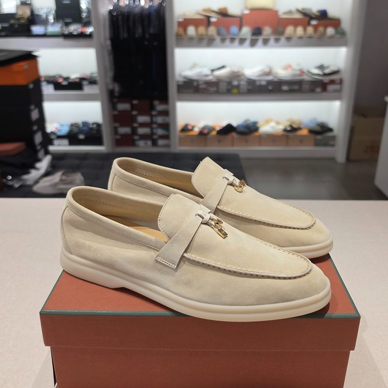 로로피아나 썸머 참스 워크 Loafers Baby Cashmere 라이트베이지
