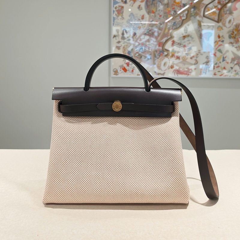 HERMES μλ₯΄λ°± 31 Bag μν¬λ£¨ λ² μ₯¬ λλλ₯΄ μλ²€ λΈλΌμ΄ Gold-Tone Tote Bag