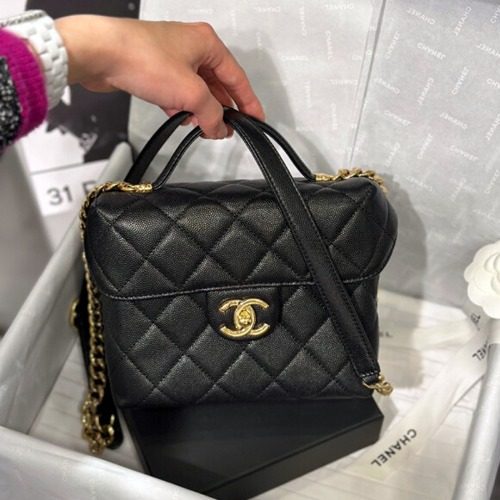 CHANEL Classic ννΈλ€ νλ©λ°± κ·Έλ μΈλ Calfskin Gold-Tone Black Small