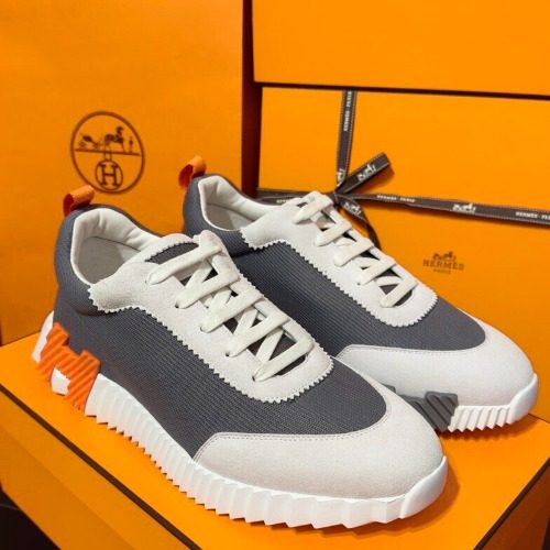 HERMES λ°μ΄μ± Sneakers κ·Έλ μ΄ Suede H μ€λ μ§ Two-Tone
