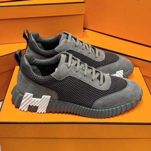 HERMES 바운싱 Sneakers Mesh 다크 그레이 H White Logo