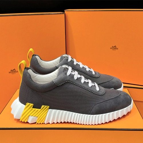 HERMES λ°μ΄μ± Sneakers Suede κ·Έλ μ΄ H μλ‘μ° Logo