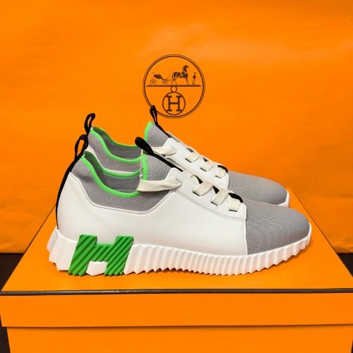 HERMES 디파트 Sneakers White H 그린 Logo