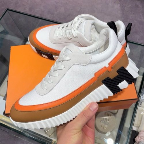 HERMES ๋ฐ์ด์ฑ Sneakers ๋ด๋ชจ๋ธ ๋ฐฐ์ Line White ์ค๋ ์ง
