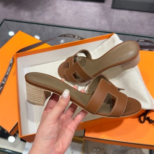 HERMES μ€μμμ€ Sandals Calfskin Gold λΈλΌμ΄